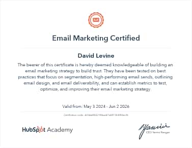 image of Email Marketing Certificate
