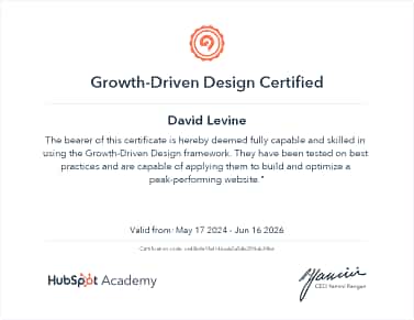 image of HubSpot Growth Driven Design Certificate