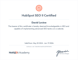 Image of SEO-II-Certified - HubSpot Cerification