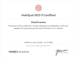 mage of SEO-II-Certified - HubSpot Cerification