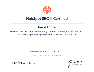 Image of SEO-II-Certified - HubSpot Cerification