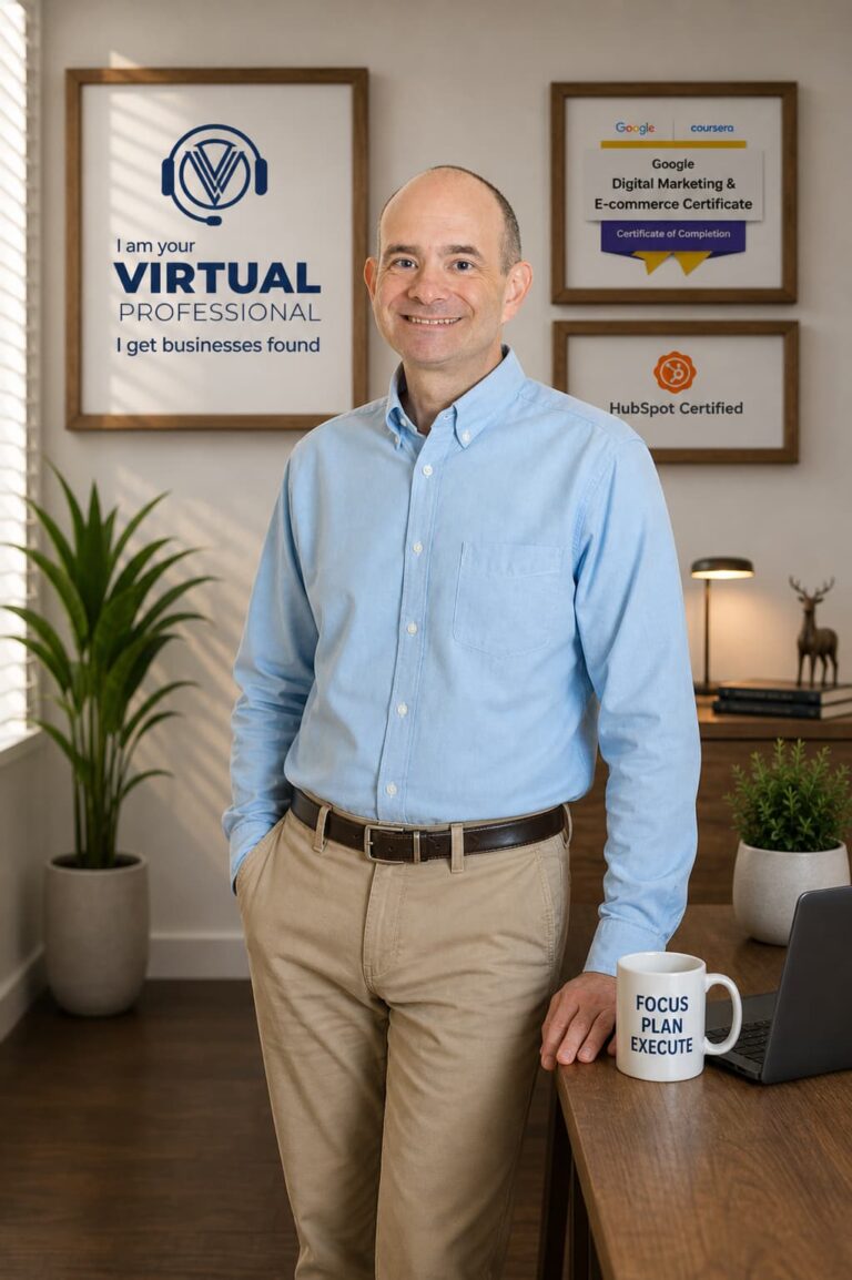 Virtual David Levine - standing in virtual office